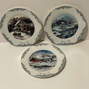 Winter Wonderland Dinner Plate Set - Blue and White